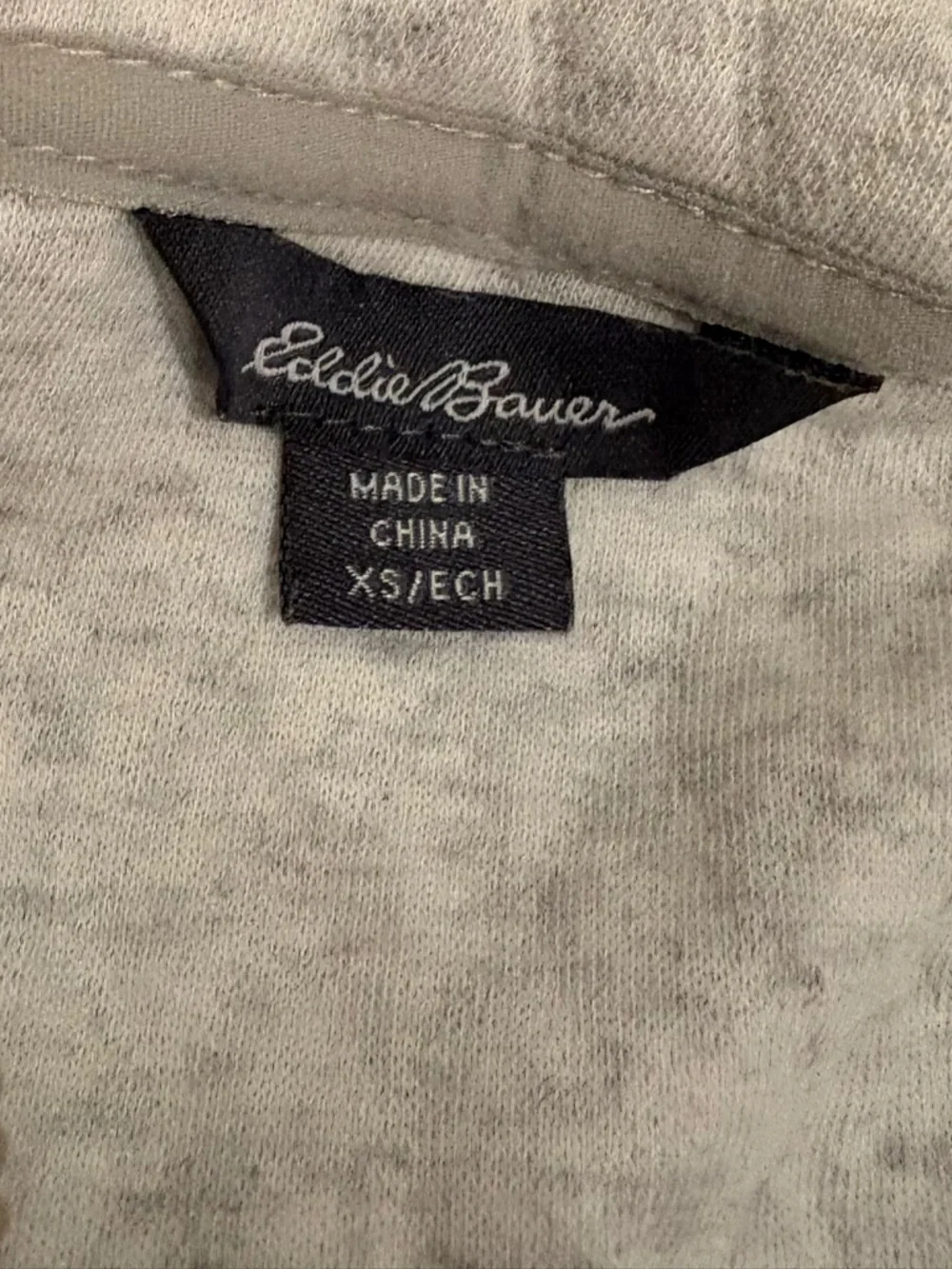 Eddie Bauer Light Cream Quilted Half-Zip Pullover - Picture 2 of 3